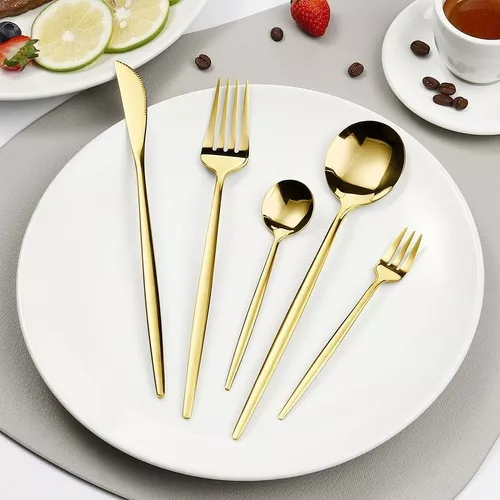 SET CUCHILLERÍA GOLD 24 PIEZAS