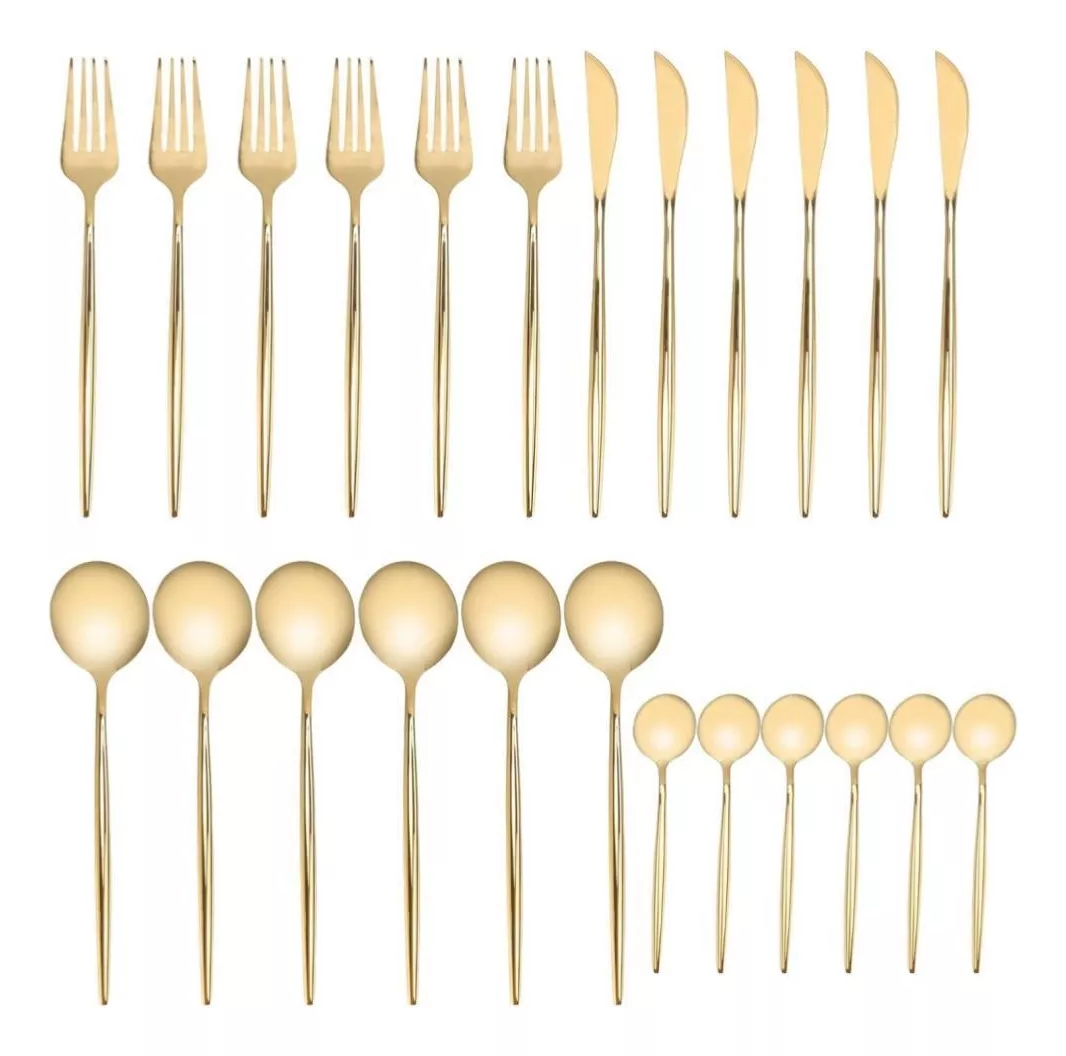 SET 24 PIEZAS CUCHILLERÍA DORADO ¡OFERTA CYBER! - Imagen 2