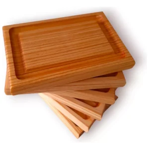 SET 6 PLATOS TABLAS DE MADERA 25CM