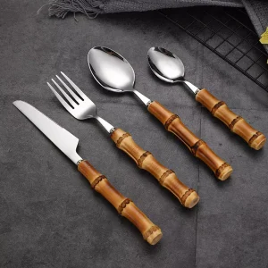 SET CUCHILLERÍA BAMBÚ NATURAL 24 PIEZAS (6 PERSONAS) ¡OFERTA CYBER!