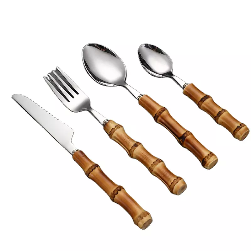 SET CUCHILLERÍA BAMBÚ NATURAL 24 PIEZAS (6 PERSONAS) ¡OFERTA CYBER! - Imagen 4
