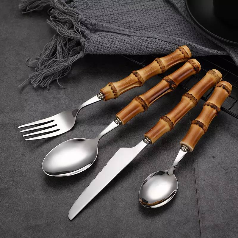 SET CUCHILLERÍA BAMBÚ NATURAL 24 PIEZAS (6 PERSONAS) ¡OFERTA CYBER! - Imagen 6