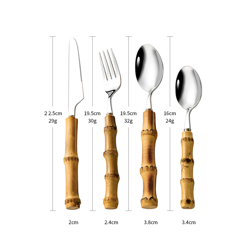 SET CUCHILLERÍA BAMBÚ NATURAL 24 PIEZAS (6 PERSONAS) ¡OFERTA CYBER! - Imagen 3