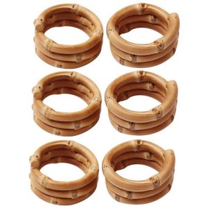 SET 6 PORTA SERVILLETA BAMBÚ NATURAL ¡OFERTA CYBER!