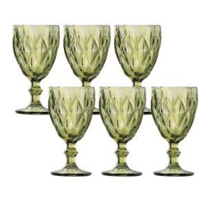 SET 6 COPAS DE COLORES VERDES DIAMOND LYOR 310CC