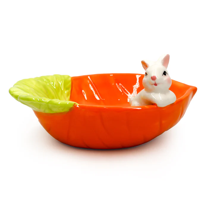 FUENTE CONEJO DE PASCUA CERAMICA 22CM LARGO ¡OFERTA DE PASCUA!
