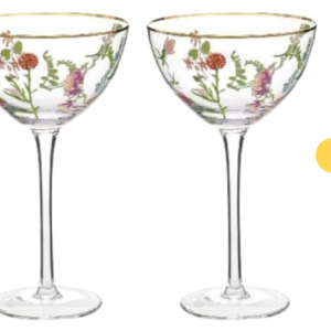 SET 2 COPAS FLORAL COUPE
