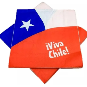PACK 20 SERVILLETAS DE PAPEL BANDERA DE CHILE ¡OFERTA FIESTAS PATRIAS!