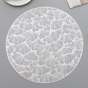 MANTEL INDIVIDUAL REDONDO EN VINILO PLATEADO ¡OFERTA CYBER!