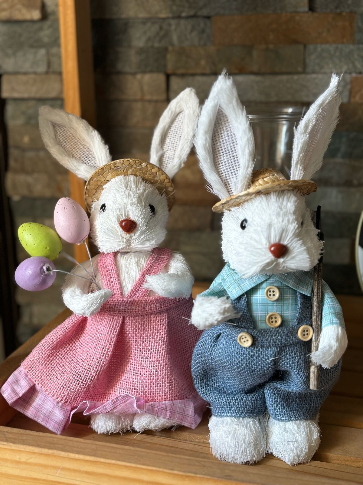 SET PAREJA CONEJOS DE PASCUA 30CM ¡OFERTA! - Imagen 2