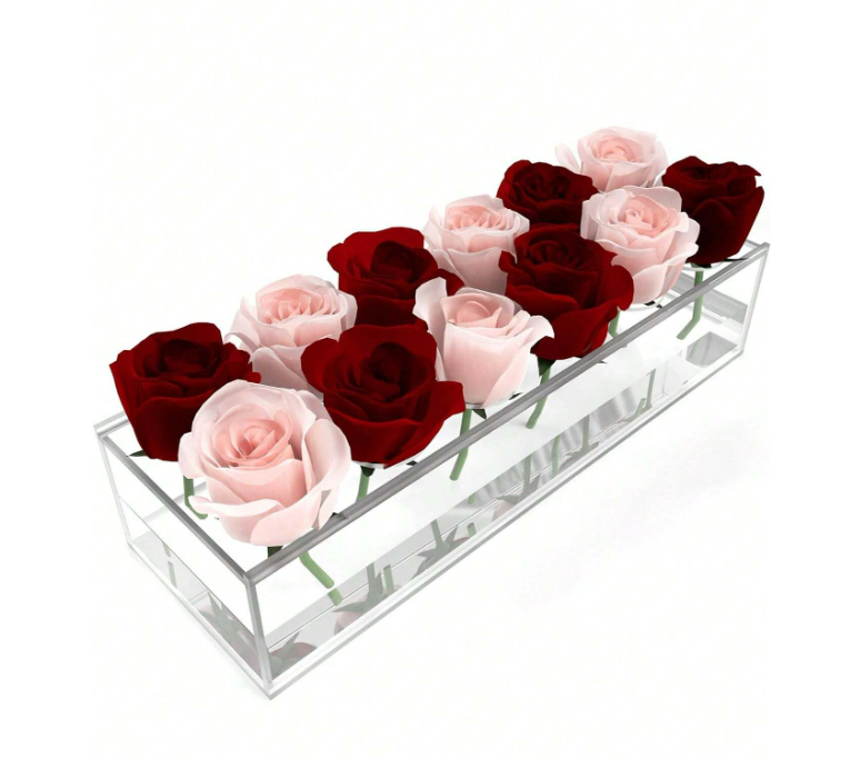 FLORERO RECTANGULAR CON TAPA