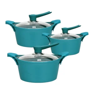 BATERÍA COCINA 6 PIEZAS ALUMINIO FUNDIDO CELESTE BOHLIER