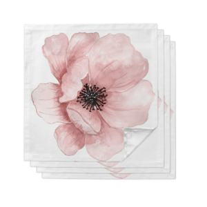 SET 4 SERVILLETAS DE TELA ESTAMPA DE FLOR 50X50CM