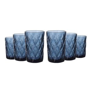 SET 6 VASOS ALTOS DIAMOND AZUL 330ML ¡OFERTA CYBER!