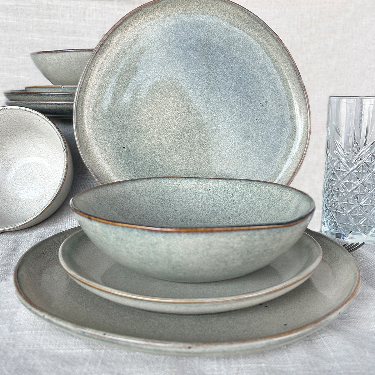 SET VAJILLA 18 PIEZAS RUSTICO GRIS ¡OFERTA CYBER! - Imagen 3