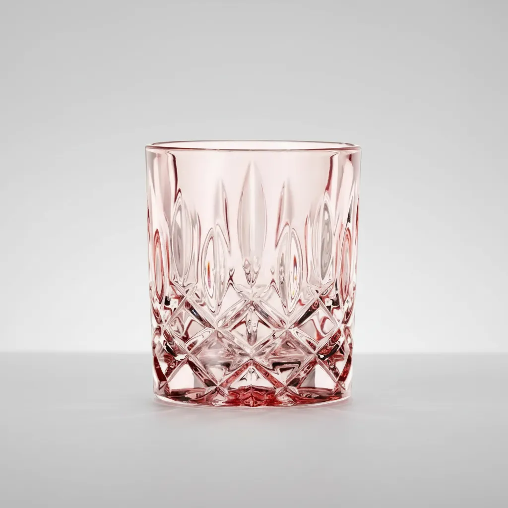 SET 6 VASOS TALLADOS NOBLESSE ROSADO - Imagen 2
