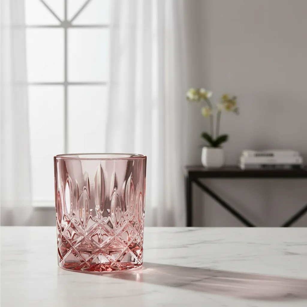 SET 6 VASOS TALLADOS NOBLESSE ROSADO - Imagen 5