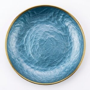 PLATO PLANO DE VIDRIO AZUL OCEANO 22CM